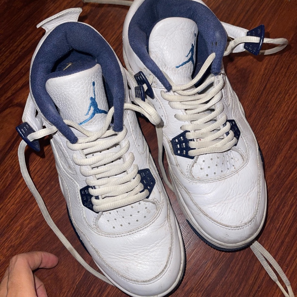 Dark blue and white jordan 4